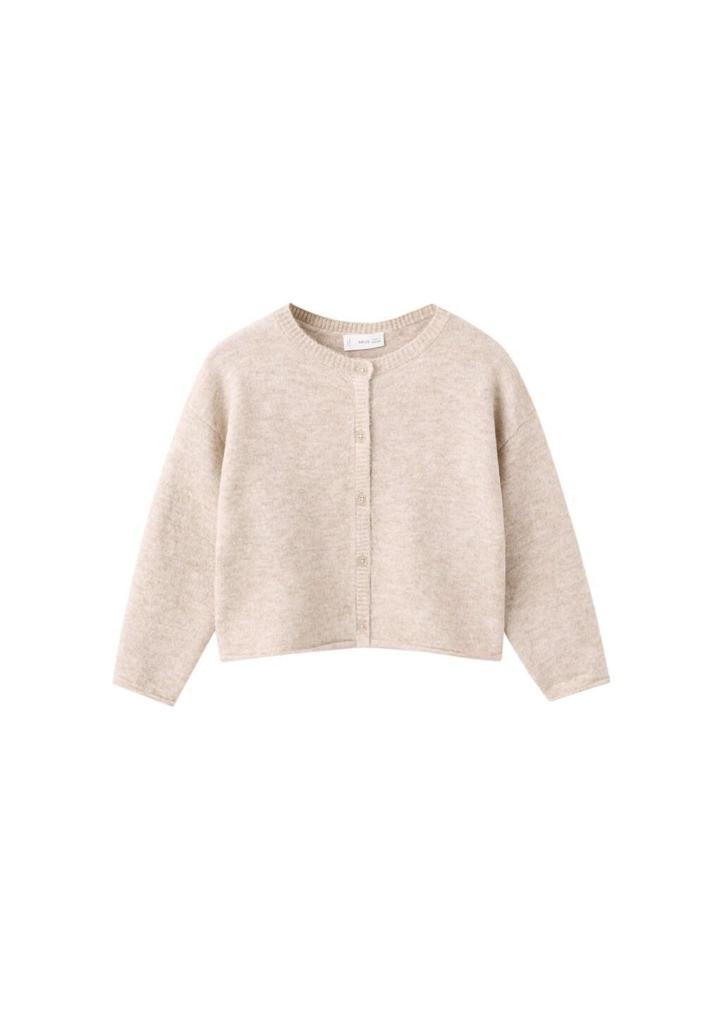 Brown Knitted Button Cardigan, Baby Girls, Medium Brown, large image number 5