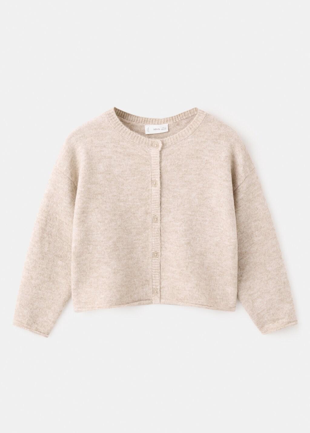 Brown Knitted Button Cardigan, Baby Girls, Medium Brown, large image number 6