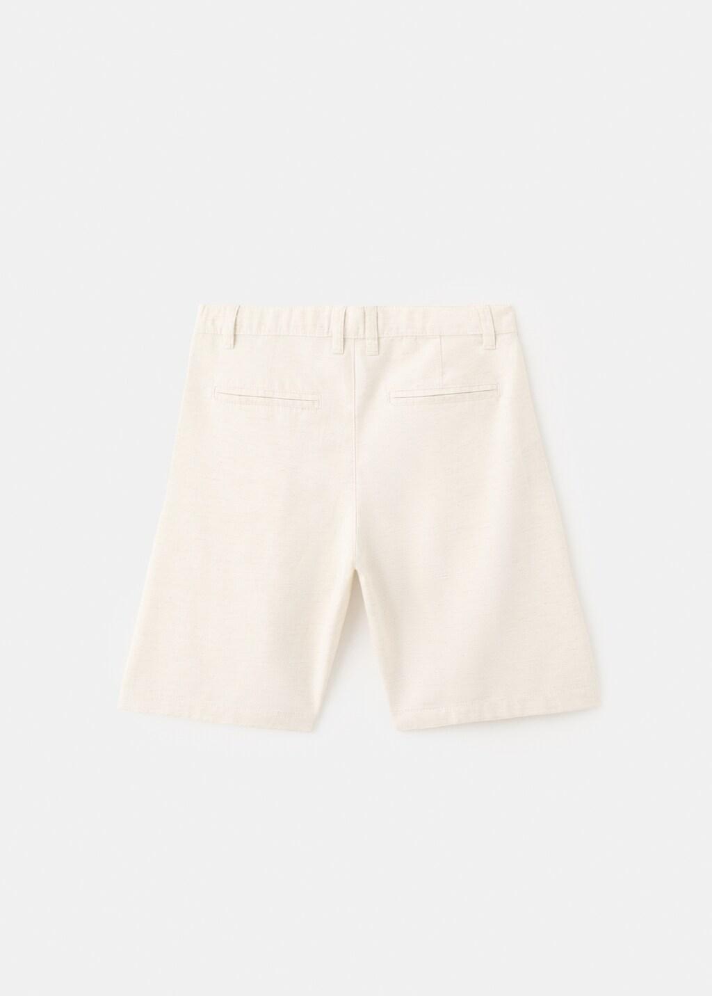 Brown Lt Pastel Cotton Bermuda Shorts, Kids Boy, Light Pastel Brown, medium