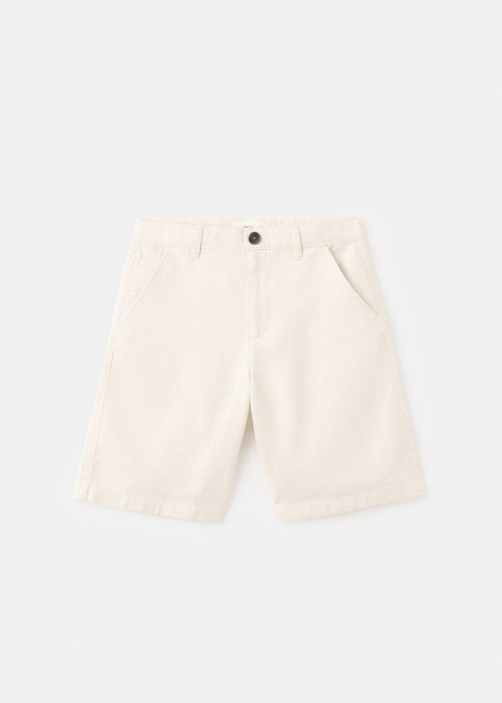 Brown Lt Pastel Cotton Bermuda Shorts, Kids Boy, Light Pastel Brown, large image number 4