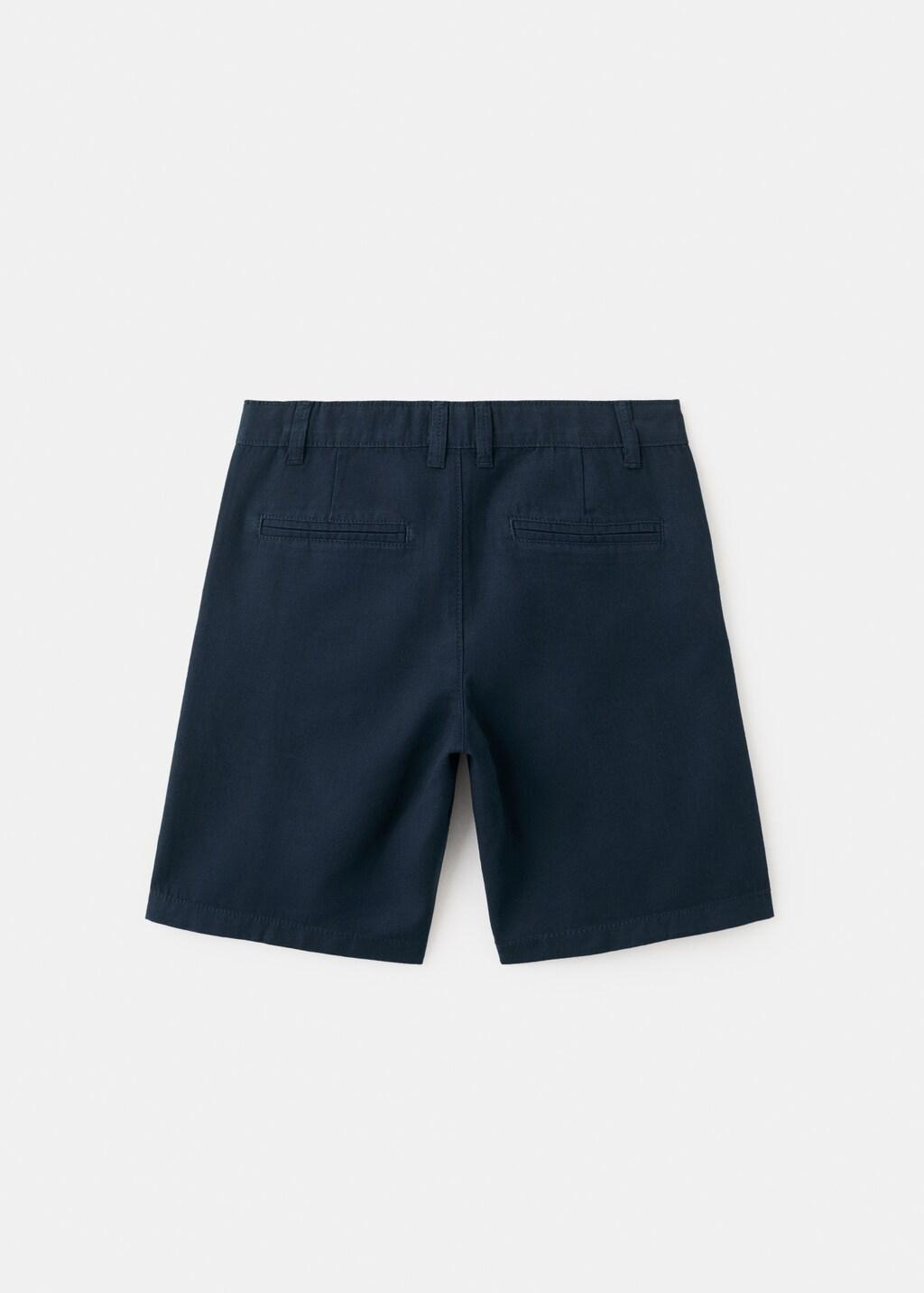 Navy Cotton Bermuda Shorts, Kids Boys, Navy, large image number 1