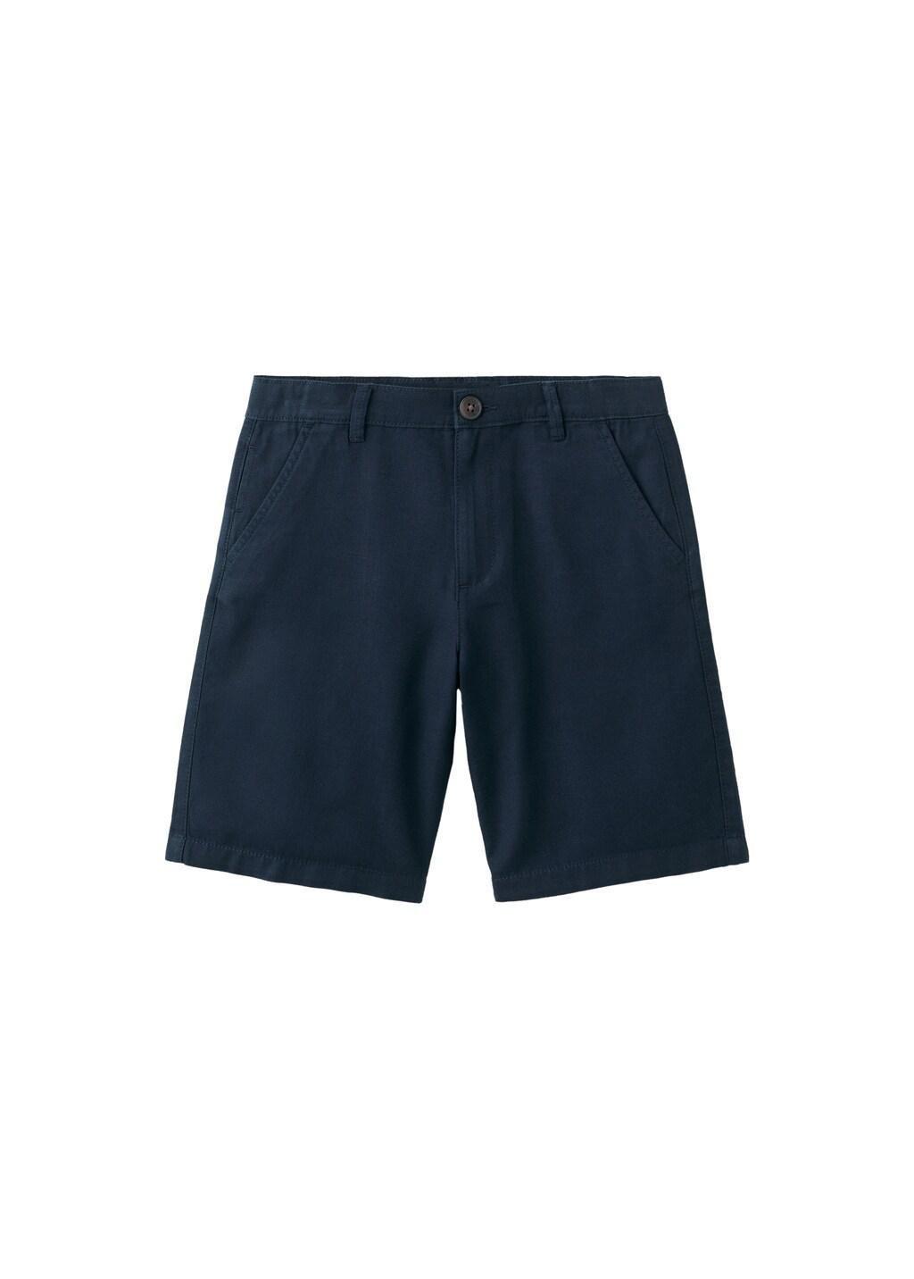 Navy Cotton Bermuda Shorts, Kids Boys, Navy, large image number 3