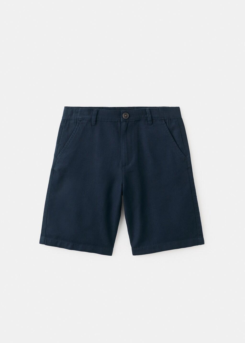 Navy Cotton Bermuda Shorts, Kids Boys, Navy, large image number 4