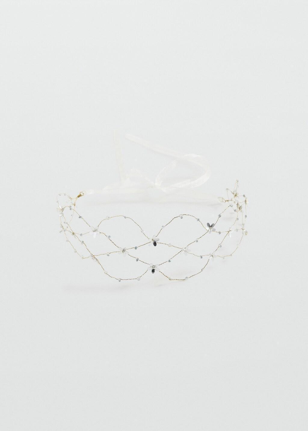 Gold Floral Strass Headband, Kids Girl, Gold, large image number 5