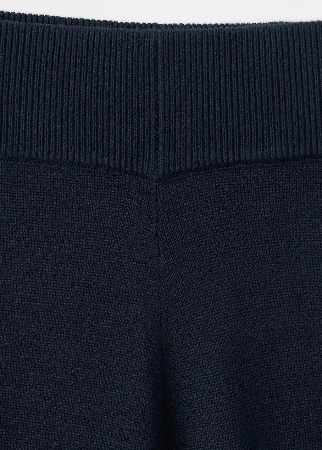 Navy Straight Knitted Trousers, 0201_56, large image number 1
