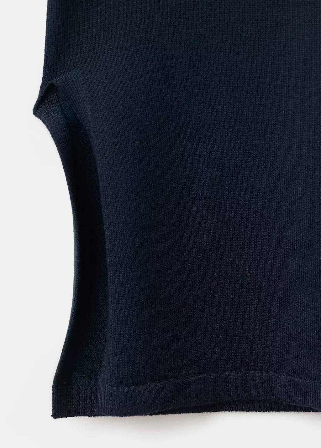 Navy Straight Knitted Trousers, 0201_56, large image number 4