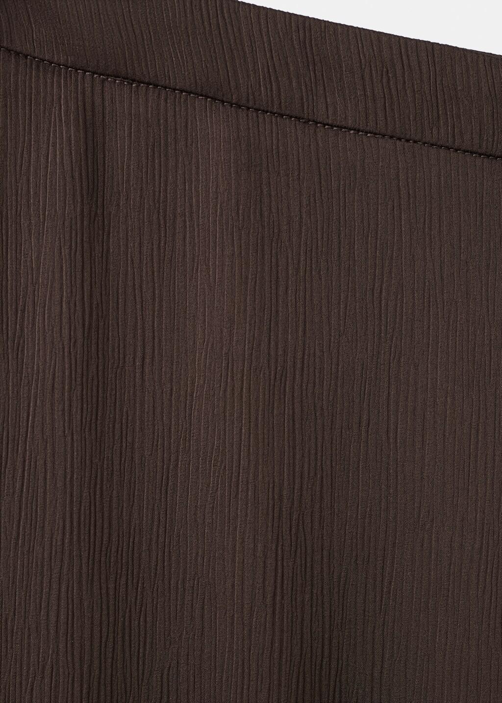 Brown Satin Straight-Fit Trousers, Dark Brown, medium