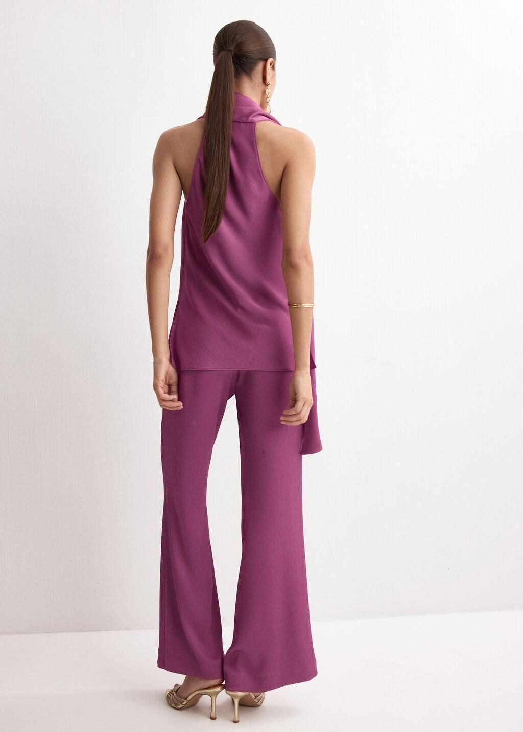 Purple Lt Pastel Satin Straight-Fit Trousers, Light-Pastel Purple, medium