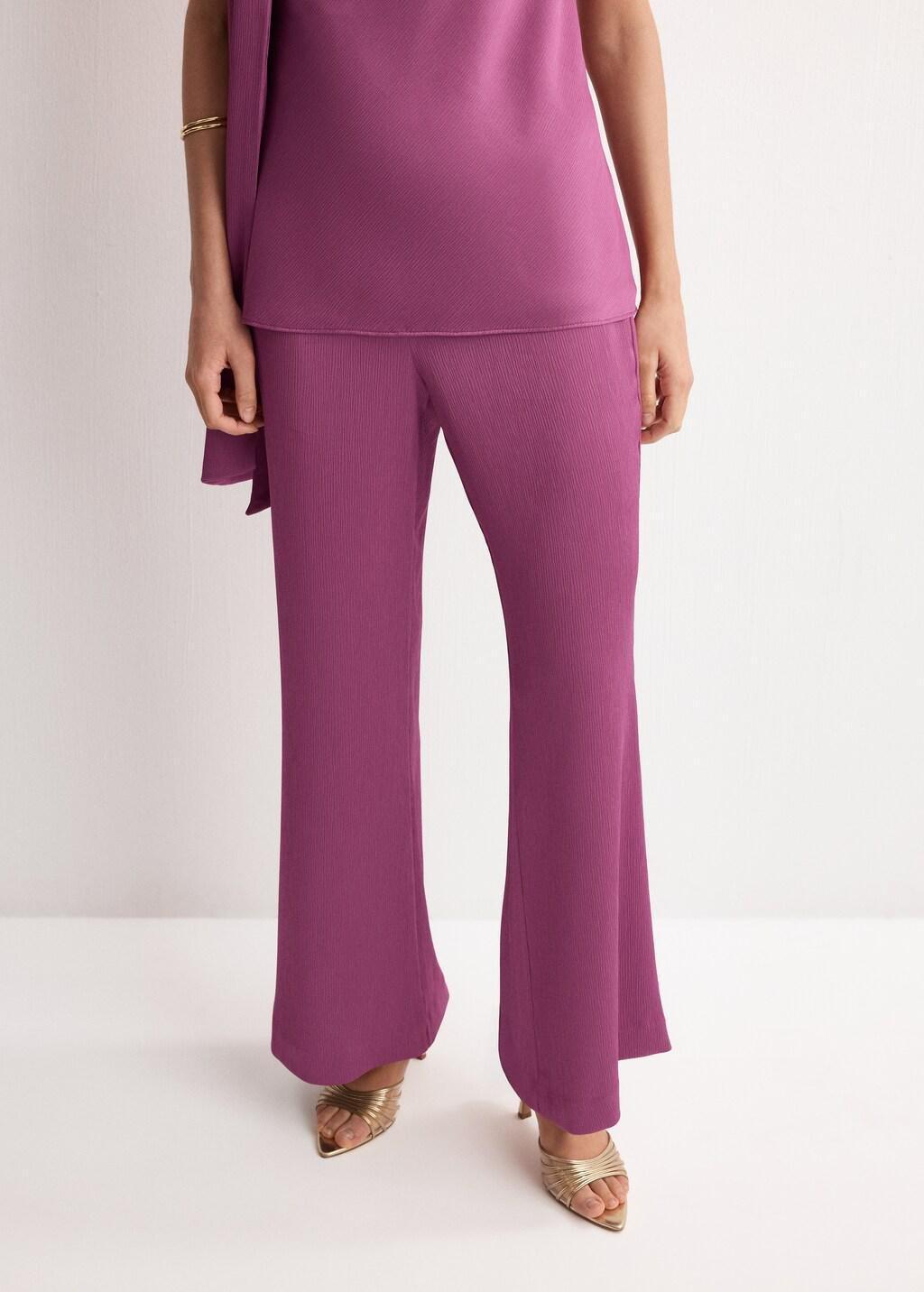 Purple Lt Pastel Satin Straight-Fit Trousers, Light-Pastel Purple, large image number 3