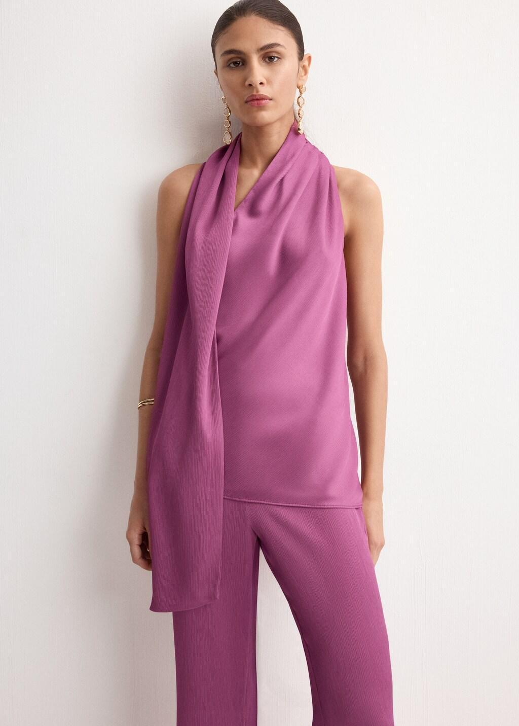 Purple Lt Pastel Satin Straight-Fit Trousers, Light-Pastel Purple, large image number 4