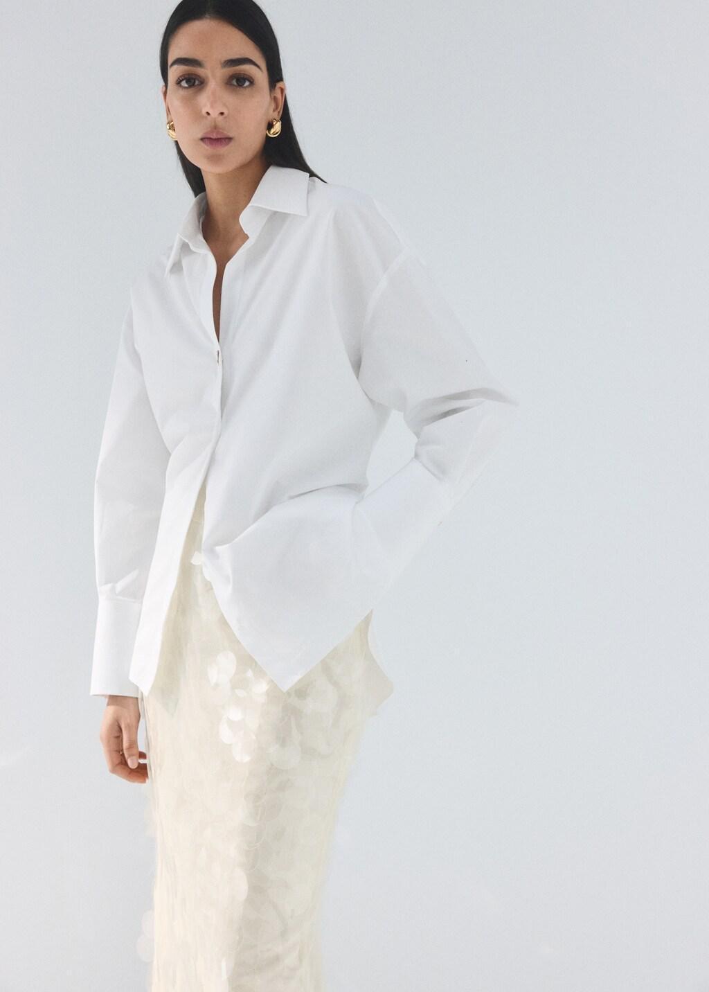 Beige Sequin Midi Skirt, Light Beige, large image number 3