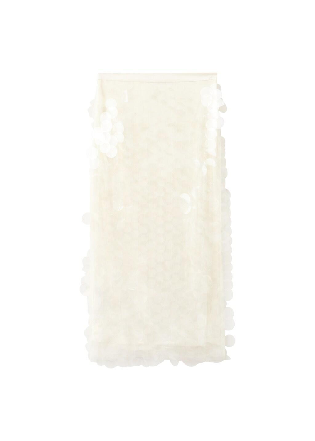 Beige Sequin Midi Skirt, Light Beige, large image number 5