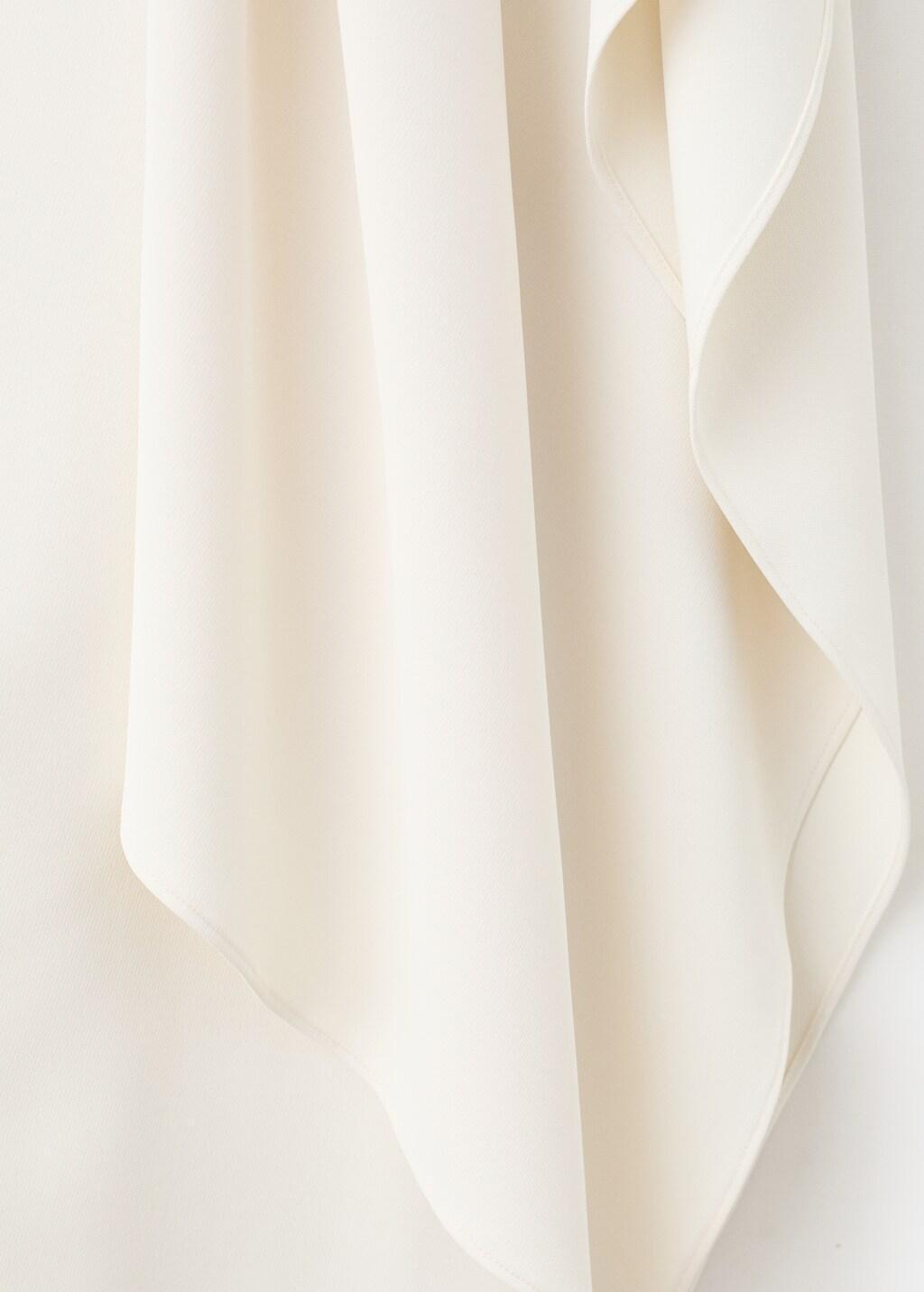 Beige A-Line Dress With Asymmetrical Neckline, Light Beige, large image number 5