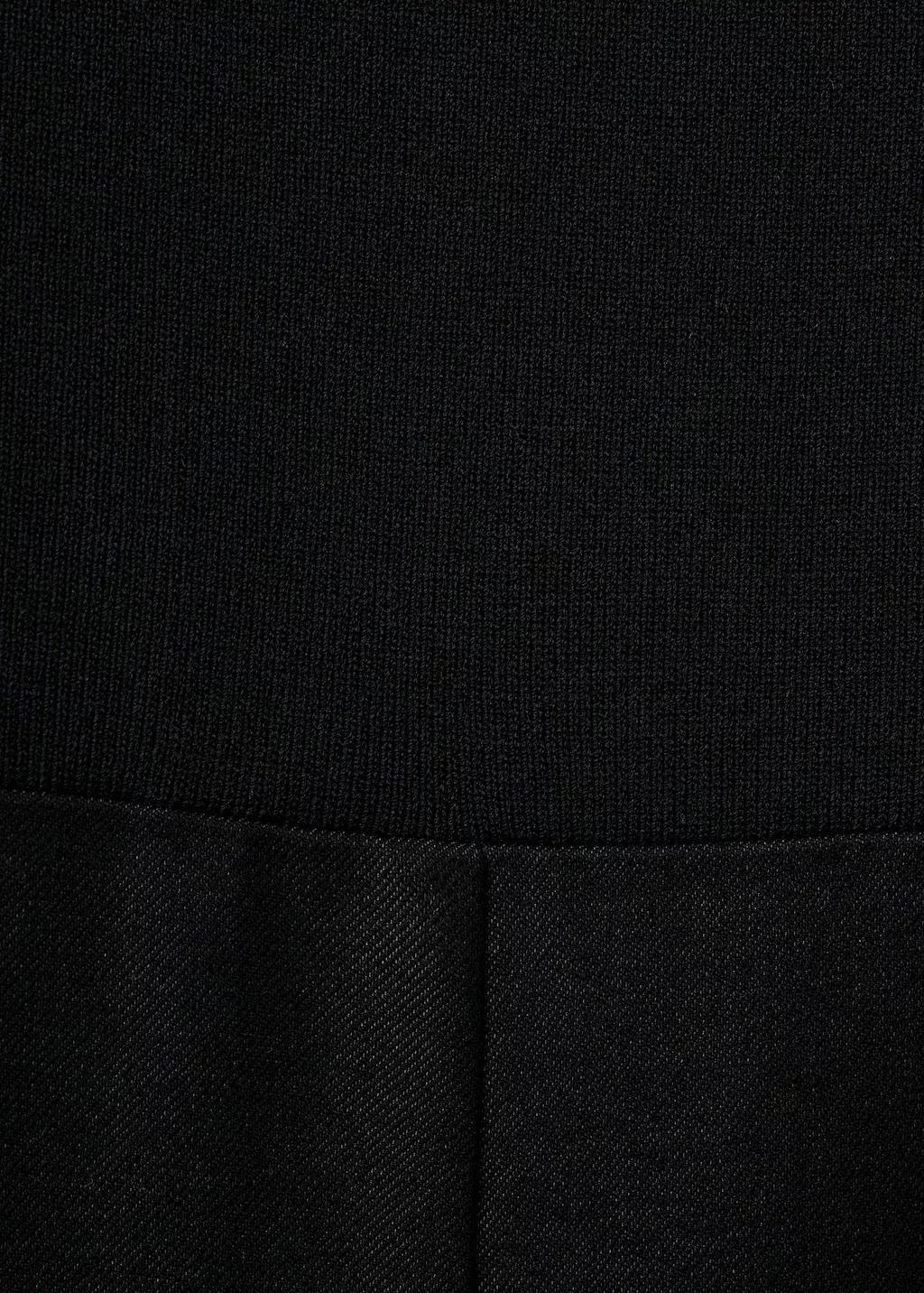 Black Contrast-Bodice Long Jumpsuit, Black, large image number 5