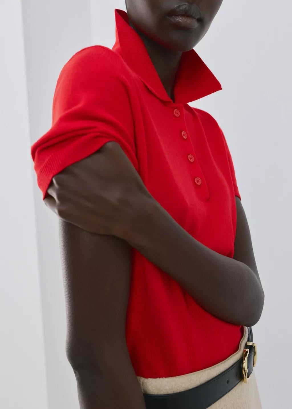 Red Polo Neck Sweater, 0201_70, large image number 3