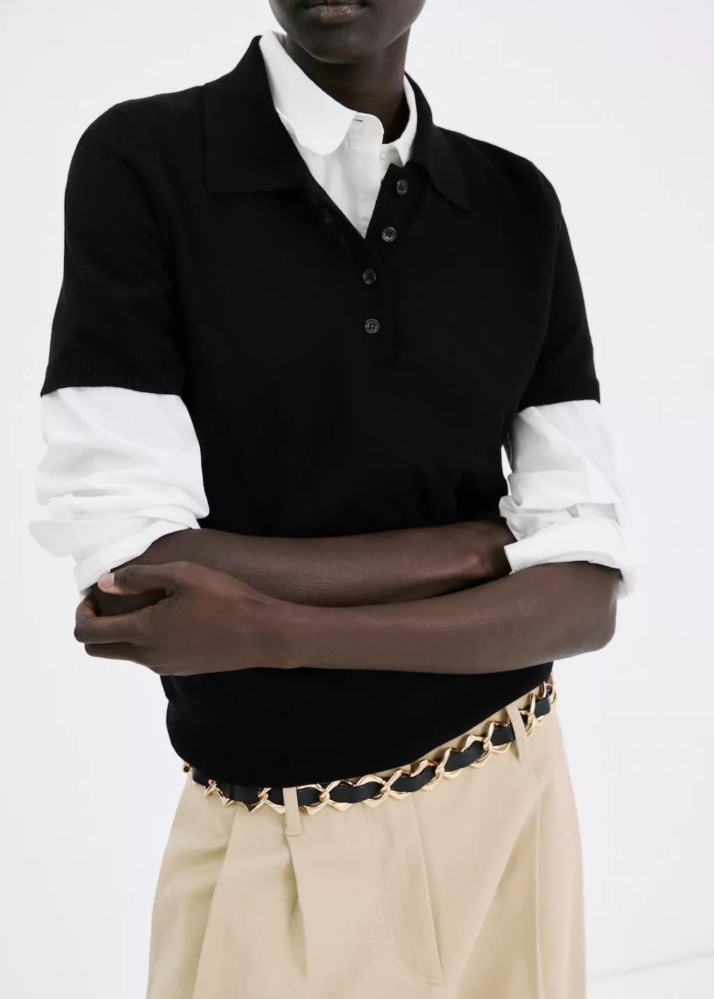 Black Polo Neck Sweater, 0201_99, large image number 3