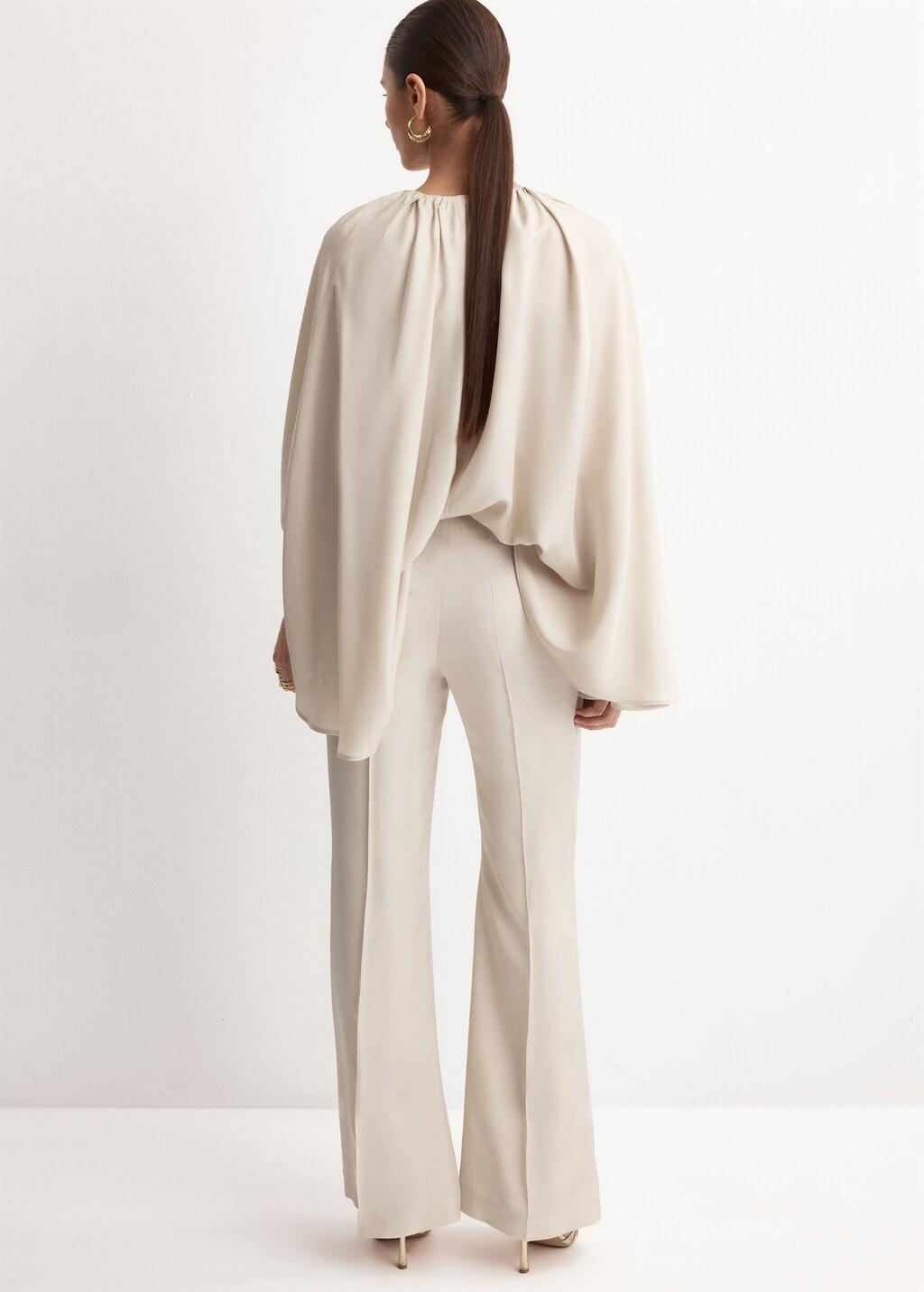 Grey Lt Pastel High-Waist Straight Trousers, Light Pastel Grey, medium