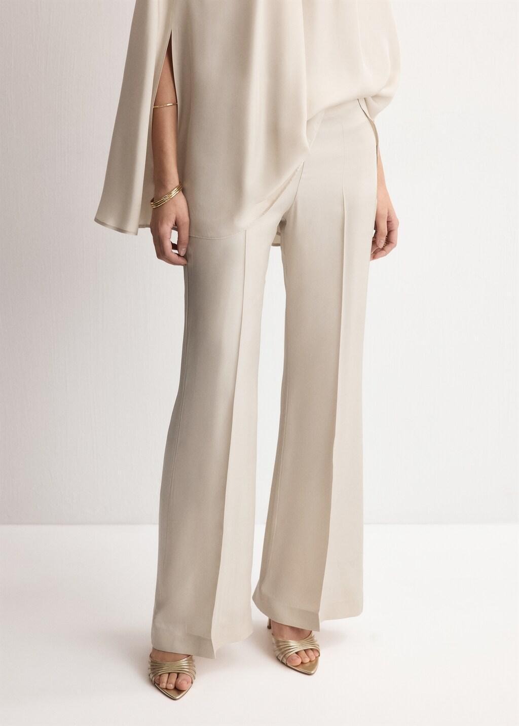 Grey Lt Pastel High-Waist Straight Trousers, Light Pastel Grey, large image number 3