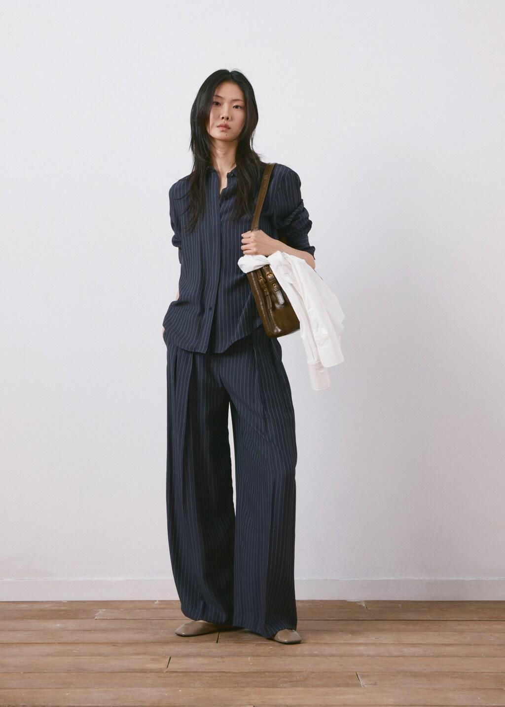 NAVY Pinstripe shirt, Navy, large image number 0