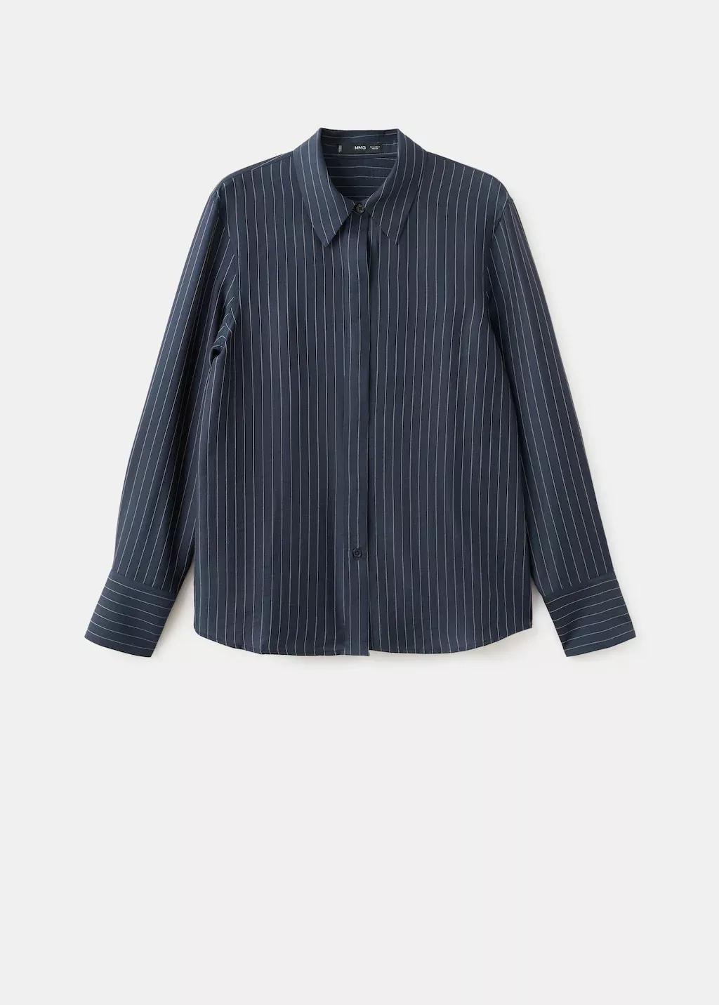NAVY Pinstripe shirt, Navy, large image number 7