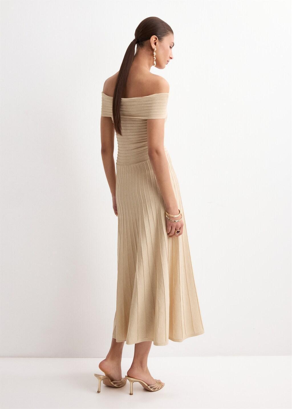 Gold Strapless Flared Dress, 0201_OR, medium