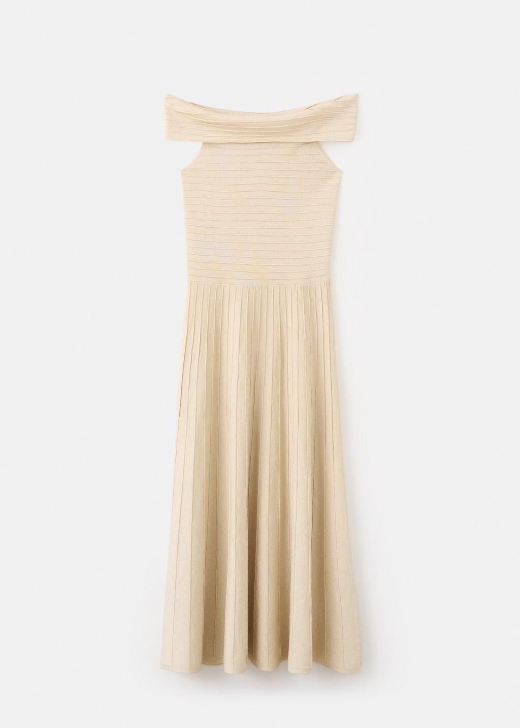 Gold Strapless Flared Dress, Gold, large image number 7