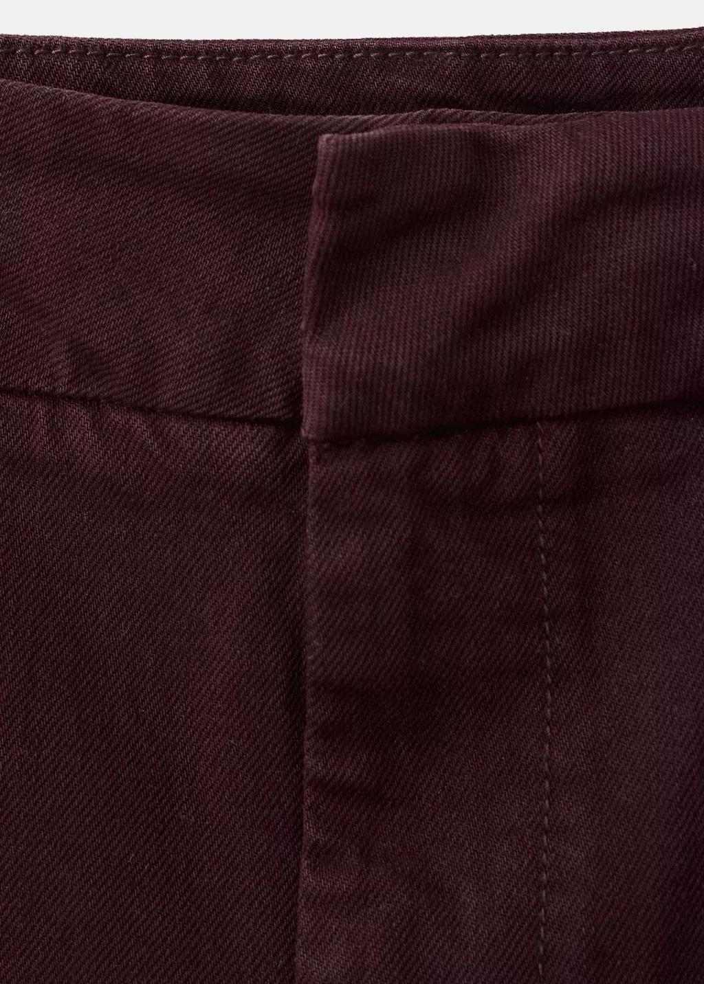 Red High-Waisted Wide Leg Jeans With Stitching, Dark Red, large image number 1