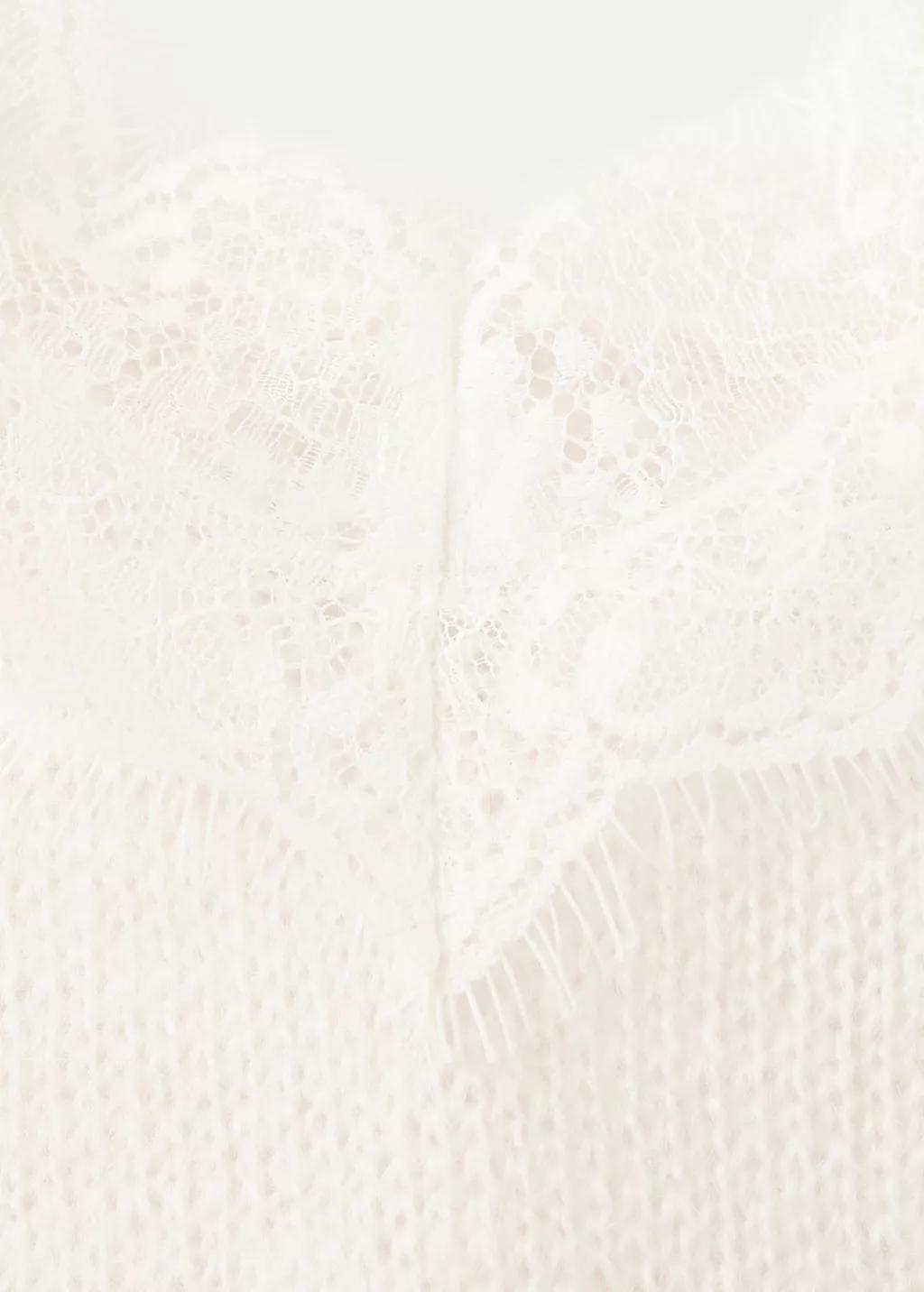 Beige Top With Lace Neck, 0201_05, large image number 5