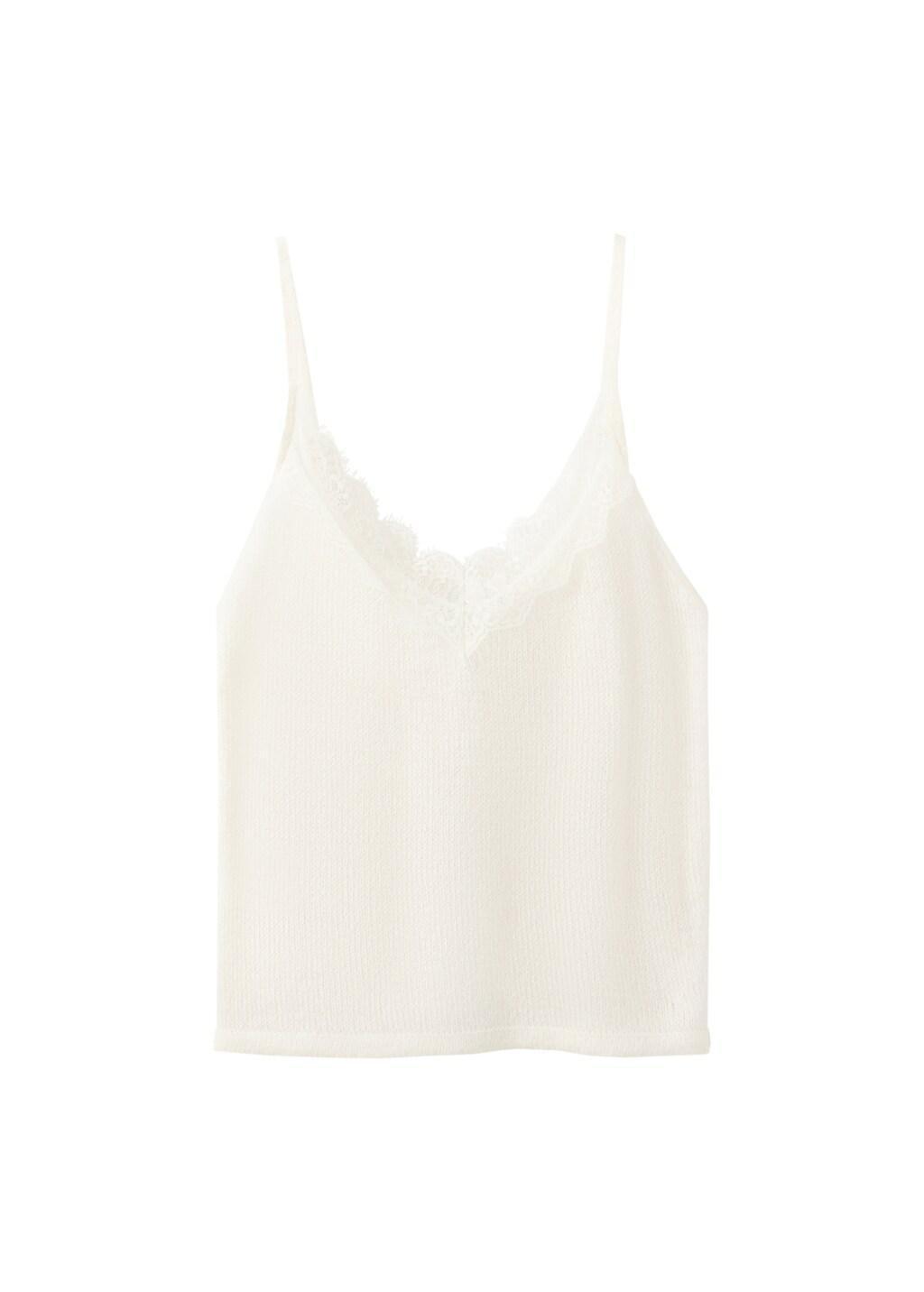 Beige Top With Lace Neck, Light Beige, large image number 6