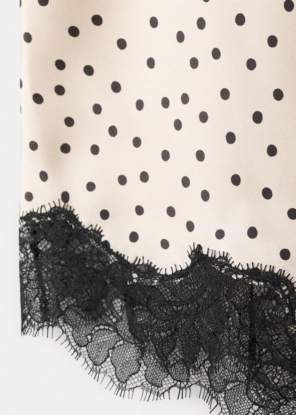 Beige Polka Dots Lace Top, Light Beige, large image number 4