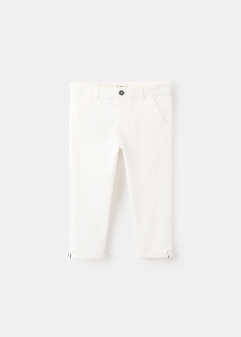 White Cotton Chinos, Baby Boy, White, large image number 0