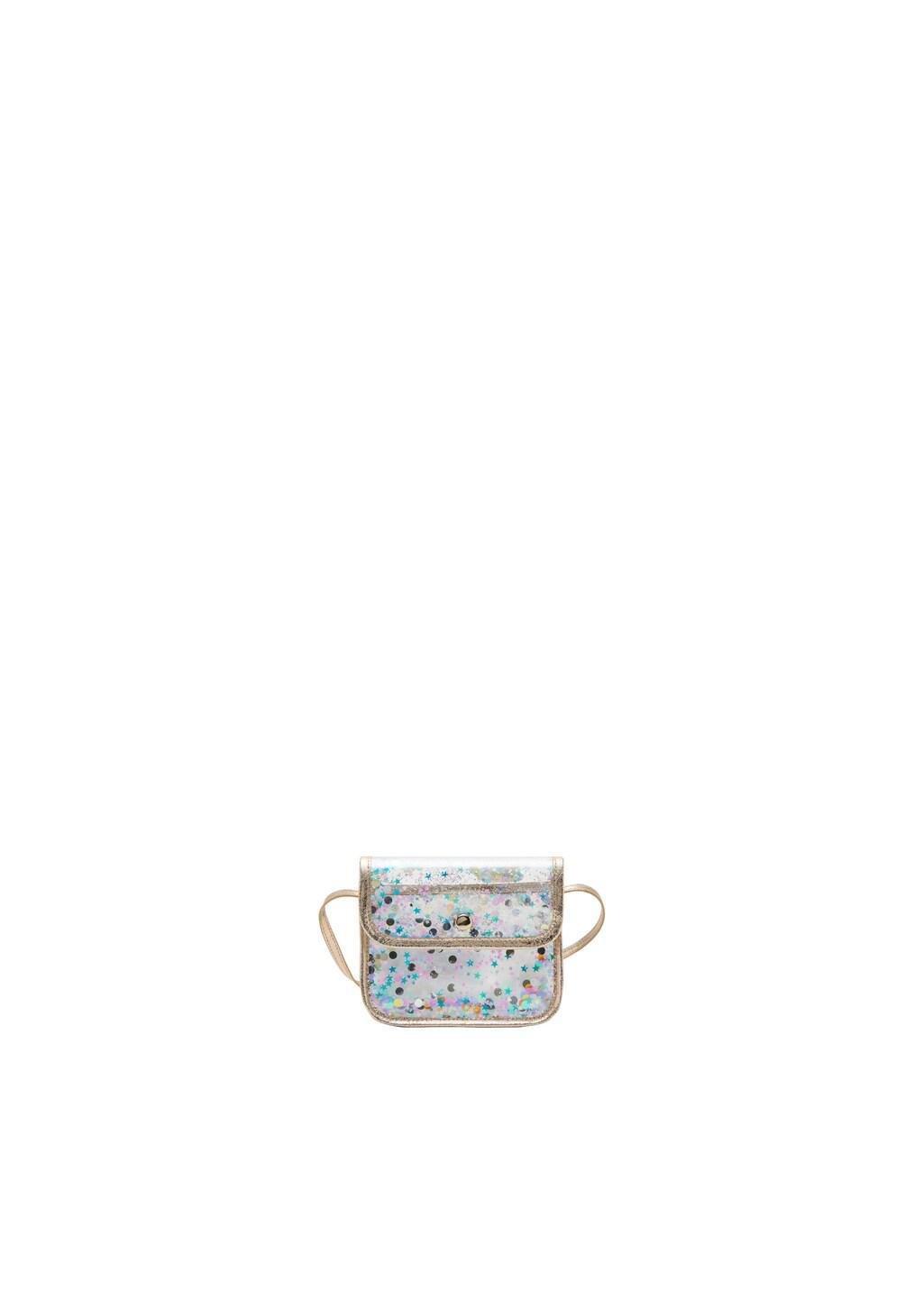 Gold Glitter Transparent Handbag, Baby Girl, Gold, large image number 2