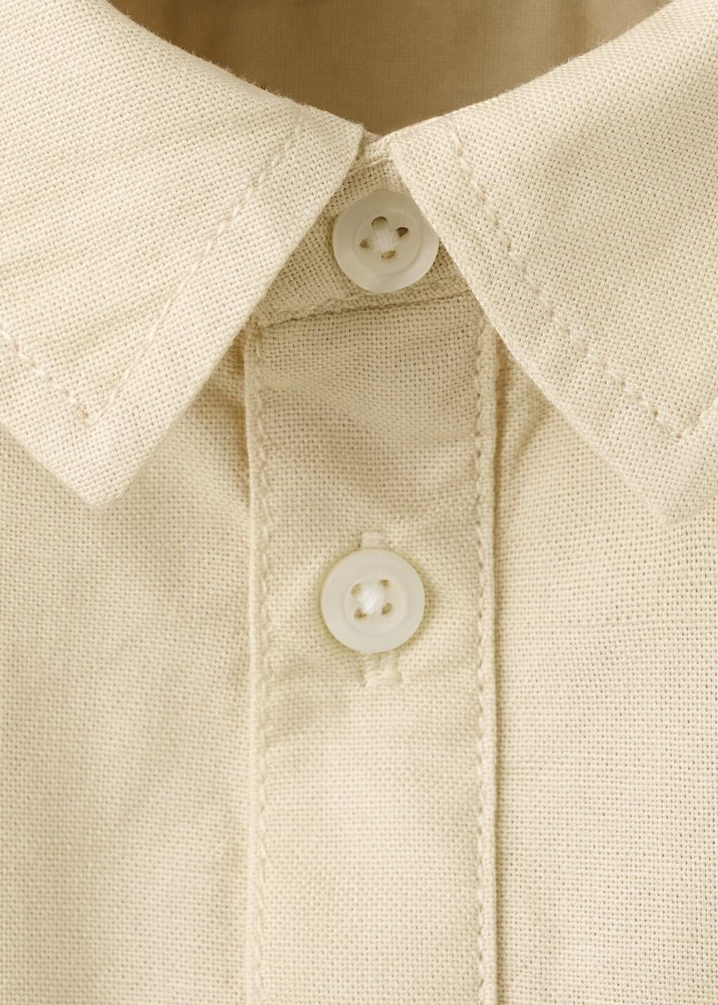 Beige Chest-Pocket Cotton Shirt, Baby Boy, Light Beige, medium