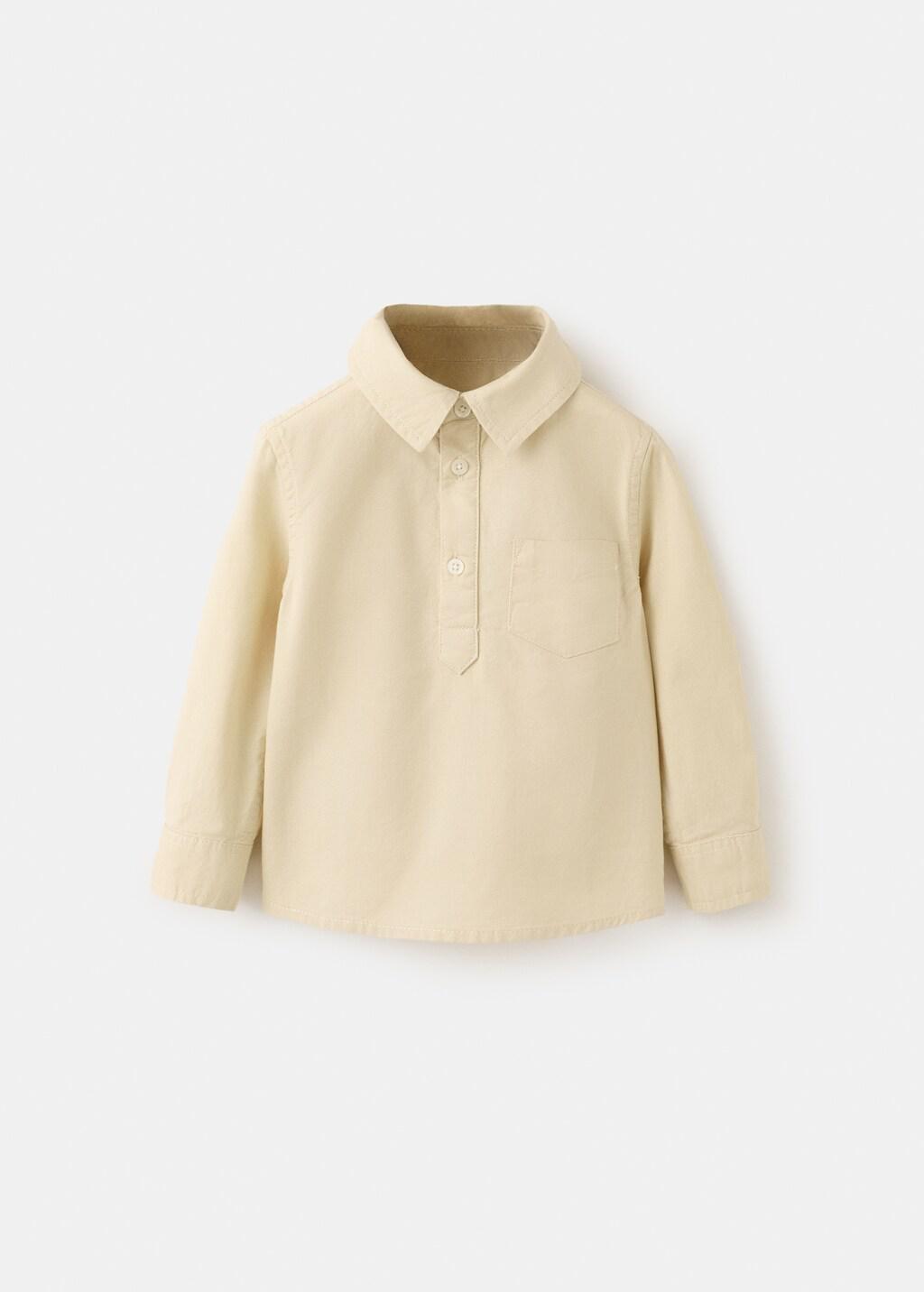 Beige Chest-Pocket Cotton Shirt, Baby Boy, Light Beige, large image number 4