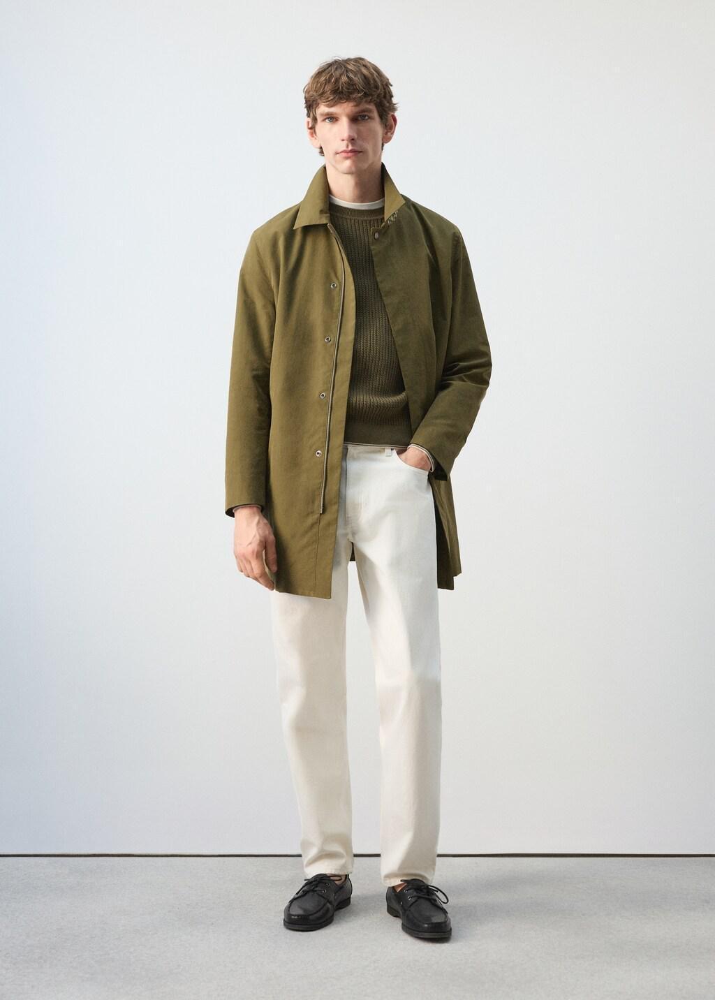 Green Fine Knit Microstructure Sweater, Dark Green, large image number 0