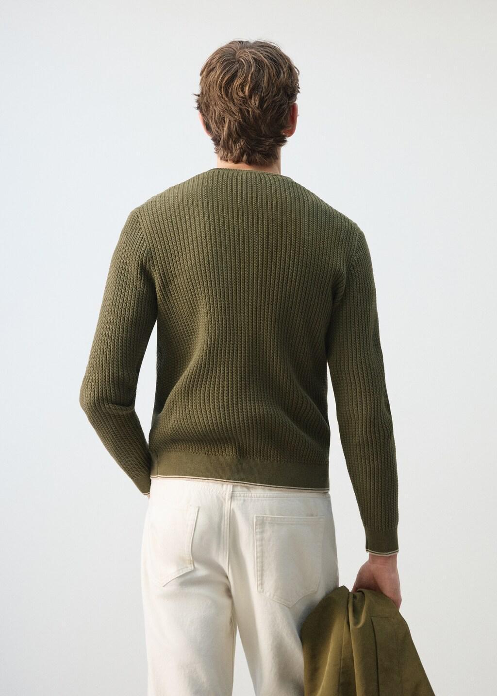 Green Fine Knit Microstructure Sweater, Dark Green, large image number 2
