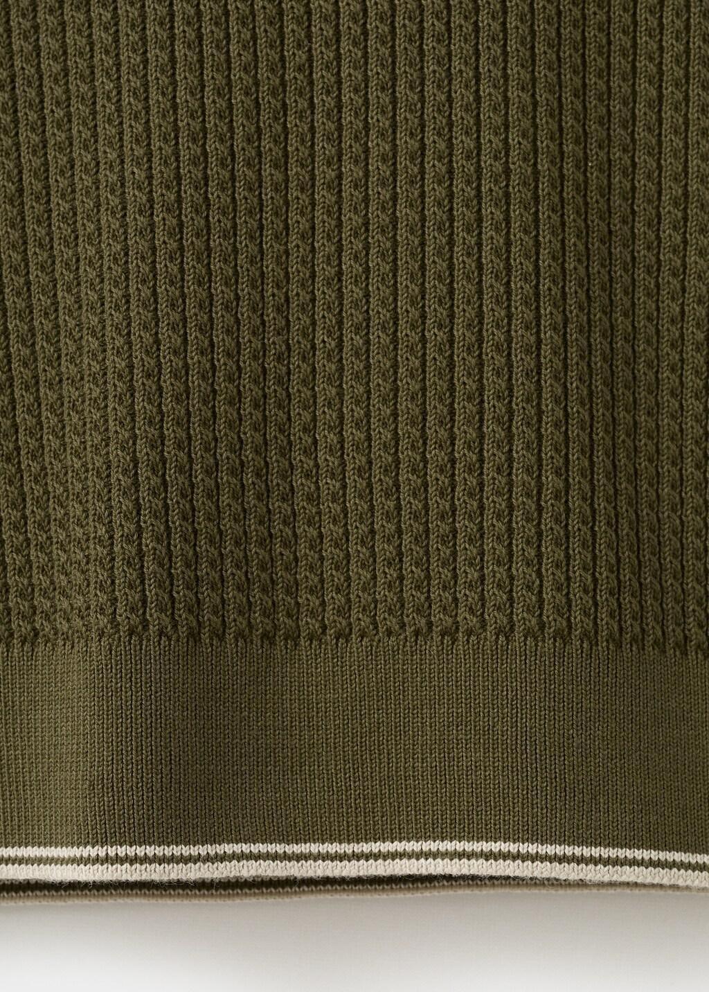 Green Fine Knit Microstructure Sweater, Dark Green, large image number 5