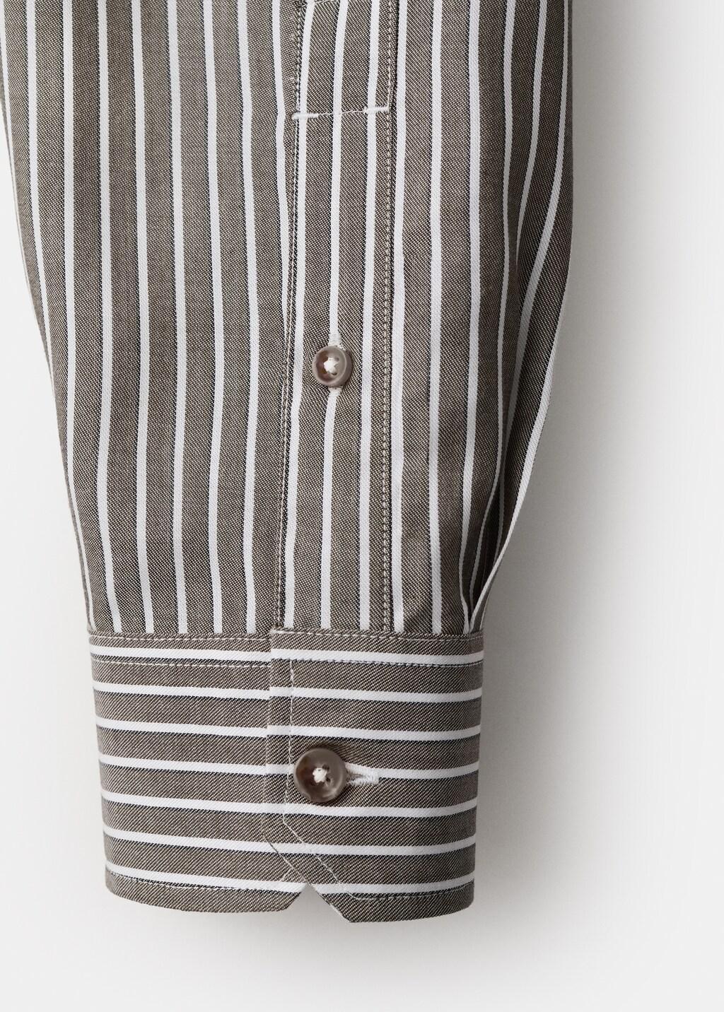 Khaki Regular Fit Lyocell Stripe Shirt, 0201_37, large image number 1