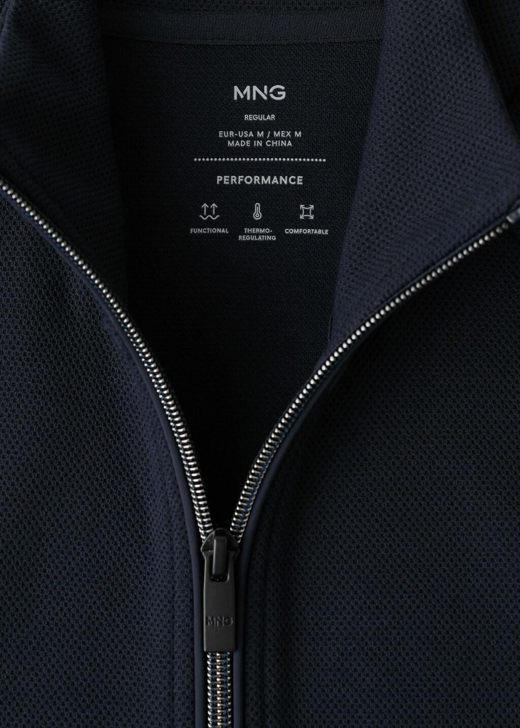 Navy Regular-Fit Technical Zip-Up Sweatshirt, Navy, medium