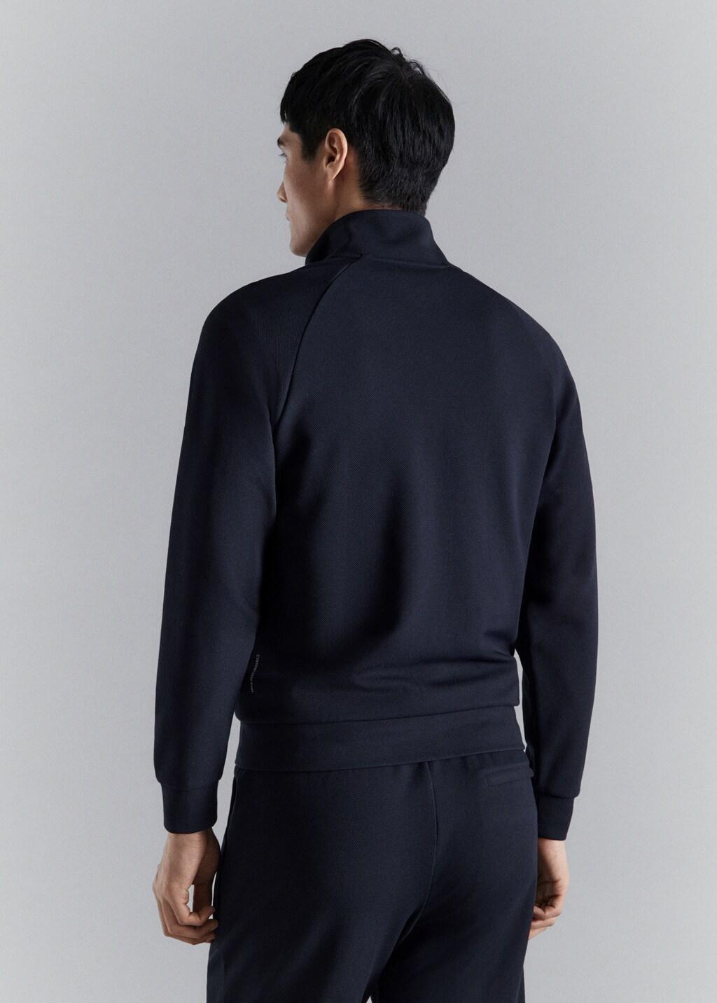 Navy Regular-Fit Technical Zip-Up Sweatshirt, Navy, large image number 2