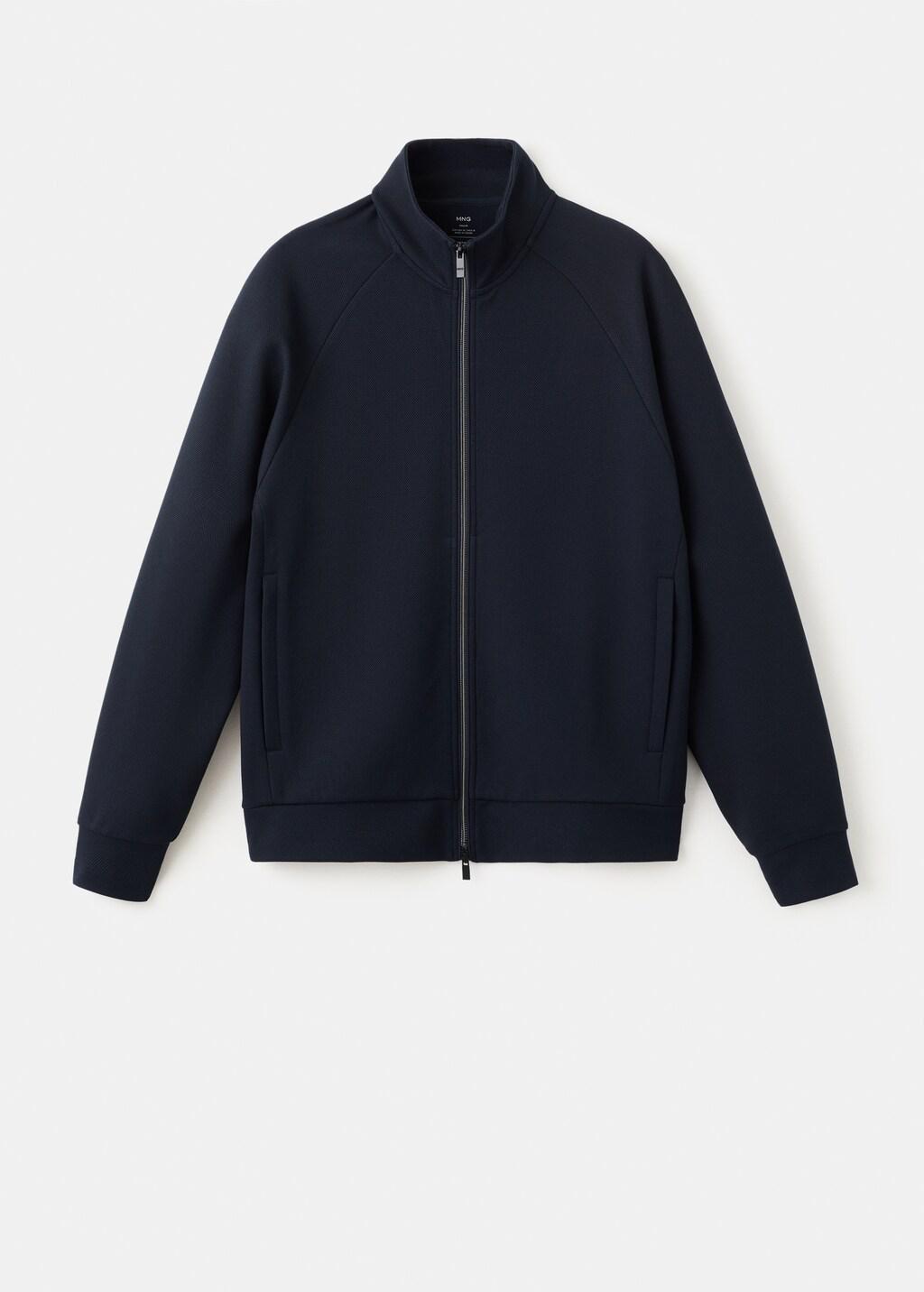 Navy Regular-Fit Technical Zip-Up Sweatshirt, Navy, large image number 7