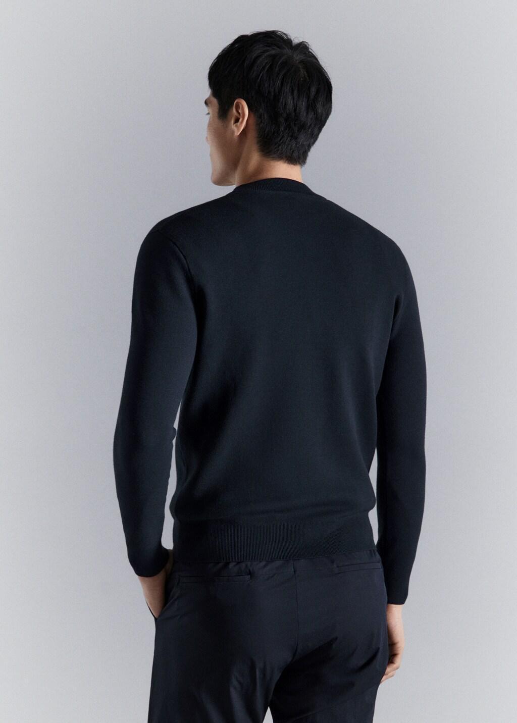 Navy Comfort Stretch Knit Cardigan, Navy, large image number 2