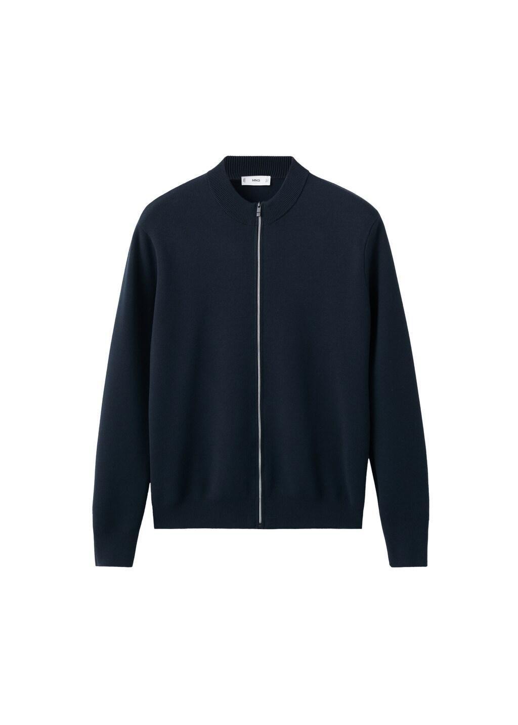 Navy Comfort Stretch Knit Cardigan, Navy, large image number 8