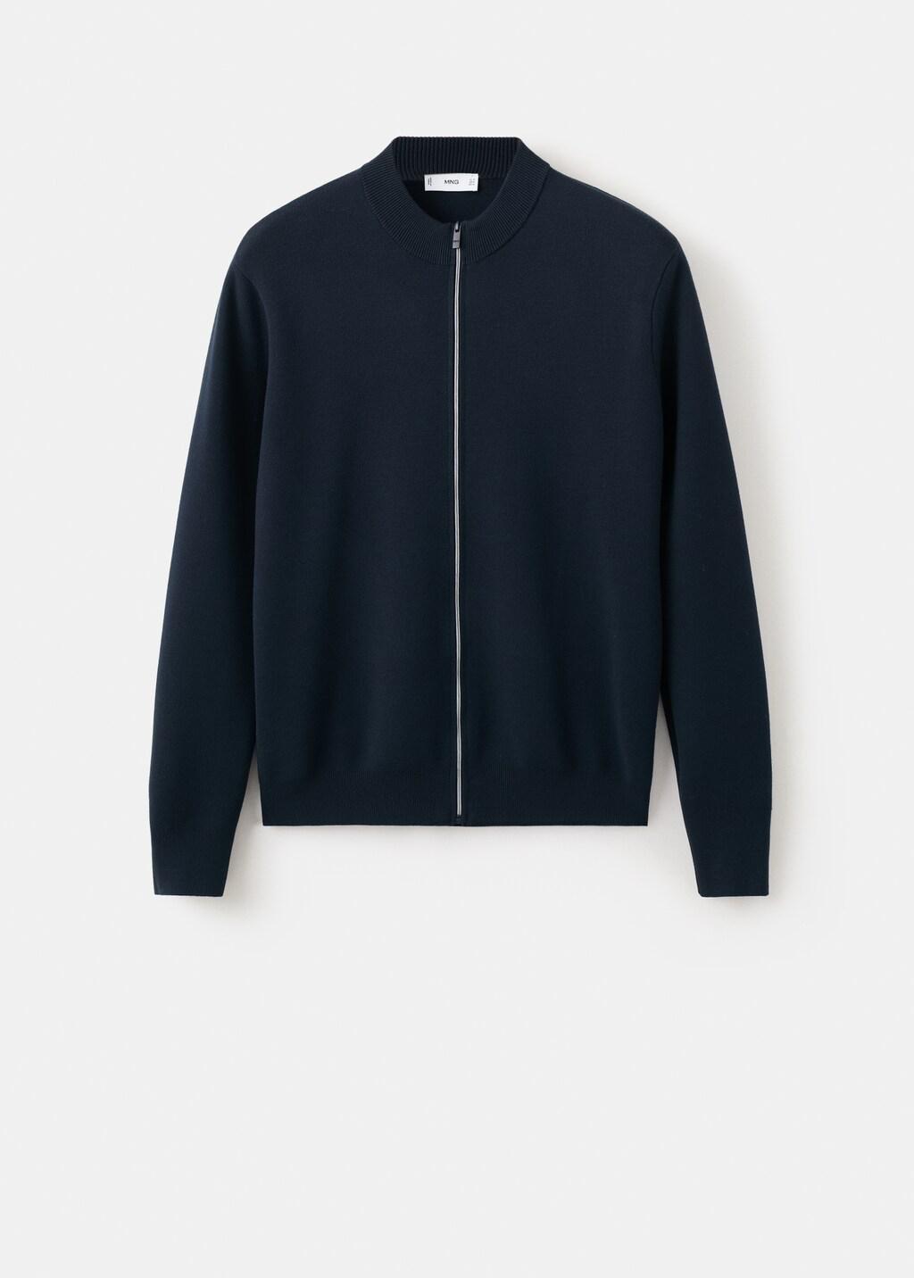 Navy Comfort Stretch Knit Cardigan, Navy, large image number 9