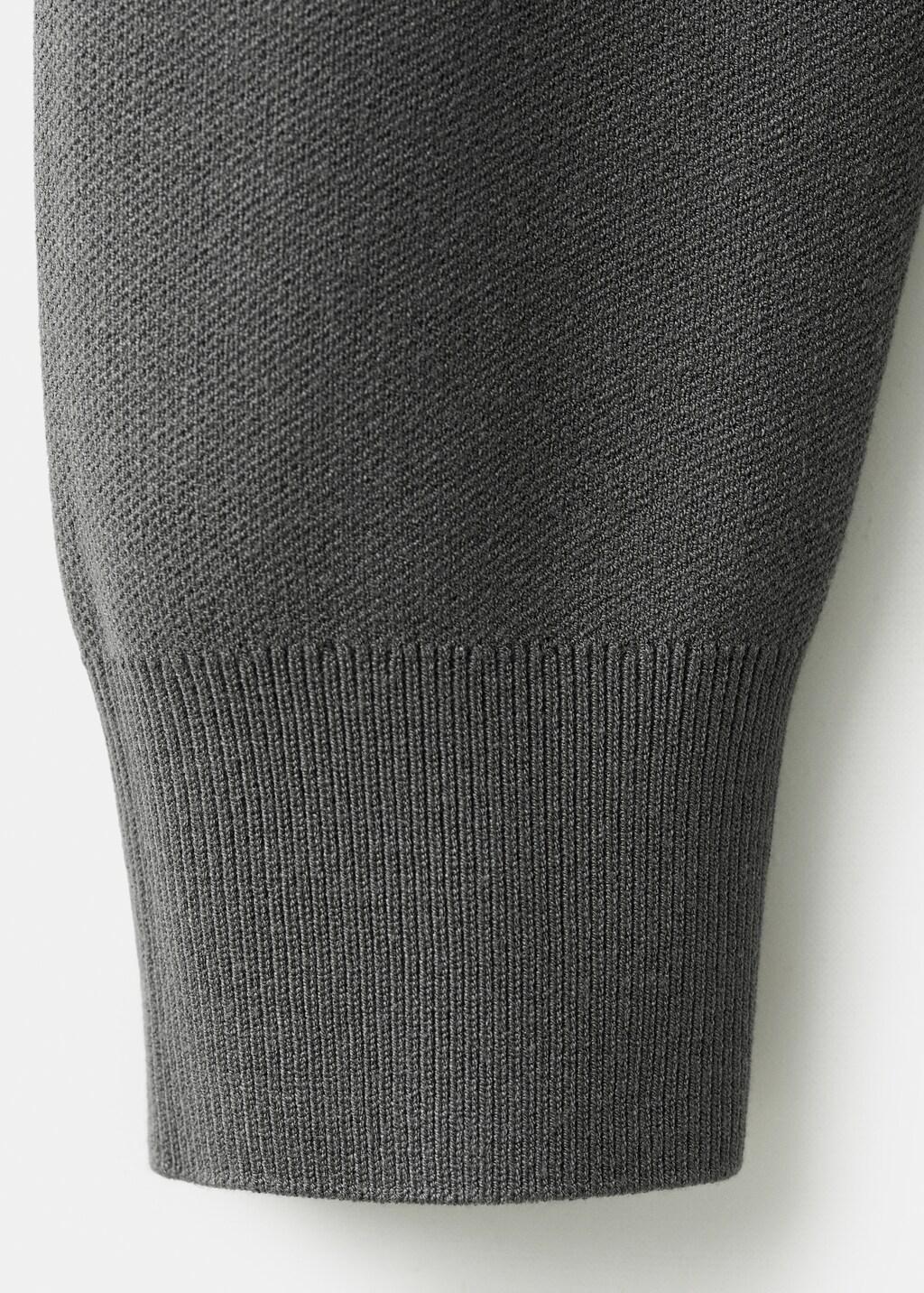 Grey Comfort Stretch Knit Cardigan, Dark Grey, large image number 5