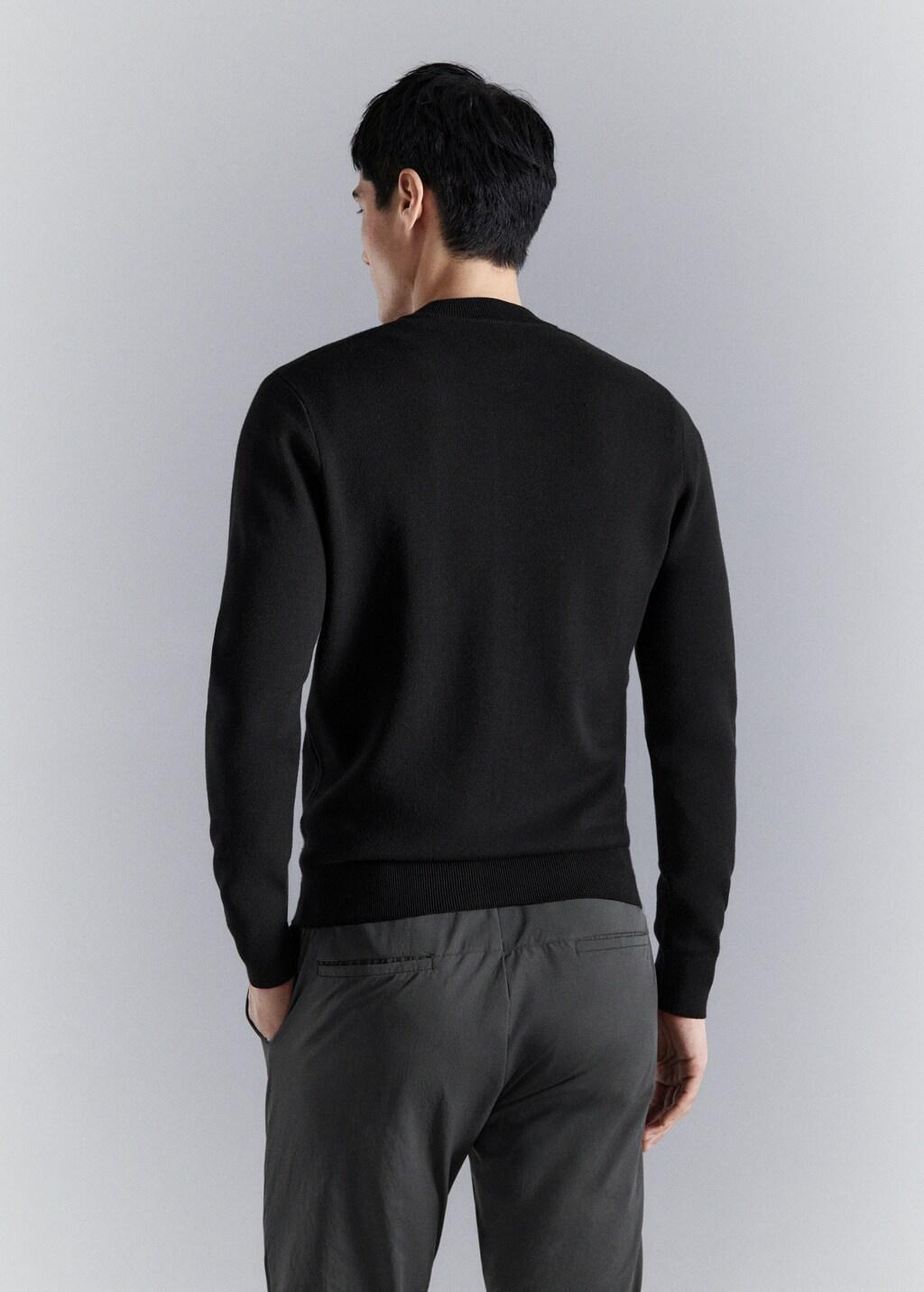 Black Comfort Stretch Knit Cardigan, Black, large image number 2