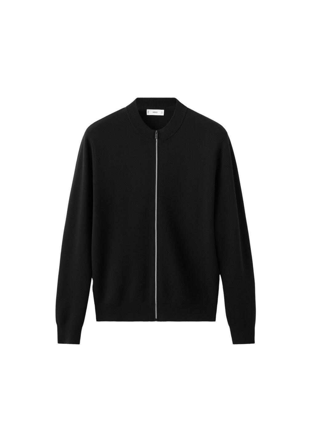 Black Comfort Stretch Knit Cardigan, Black, large image number 6