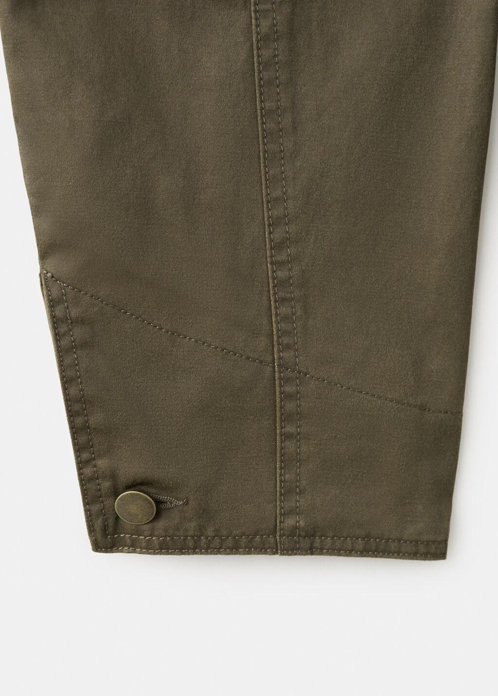 Khaki Denim Parka With Contrasting Collar, Beige - Khaki, large image number 5