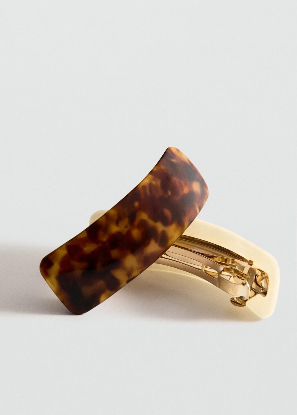 DARK BROWN Hairclip 2 set, Dark Brown, large image number 0