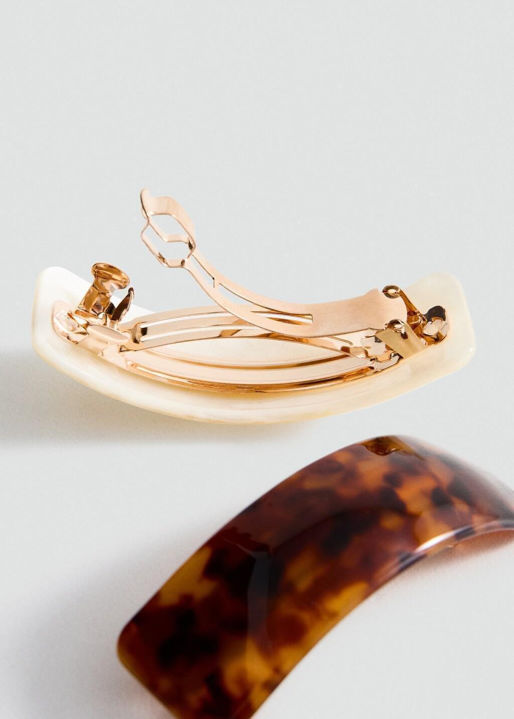 DARK BROWN Hairclip 2 set, Dark Brown, large image number 1